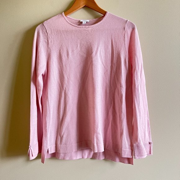 J.JILL 100% MERINO‎ WOOL WASHABLE SWEATER CREWNECK PINK WOMENS SIZE S - Picture 1 of 6